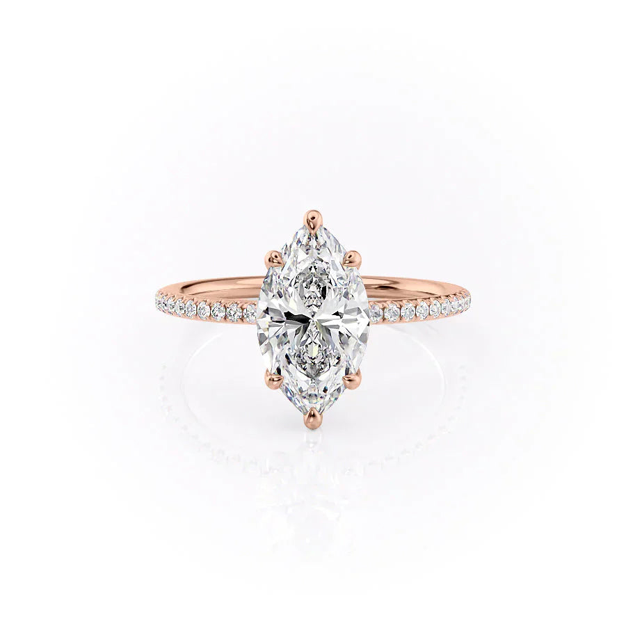 The Pave Ashley Set With A 2 Carat Marquise Moissanite