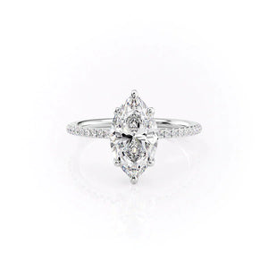 The Pave Ashley Set With A 3 Carat Marquise Lab Diamond