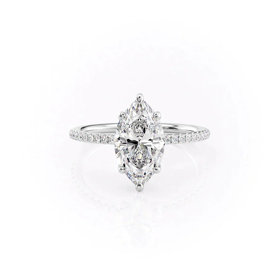 The Pave Ashley Set With A 2 Carat Marquise Lab Diamond