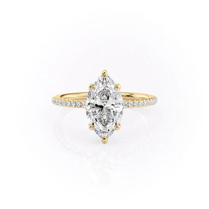 The Pave Ashley Set With A 4 Carat Marquise Moissanite