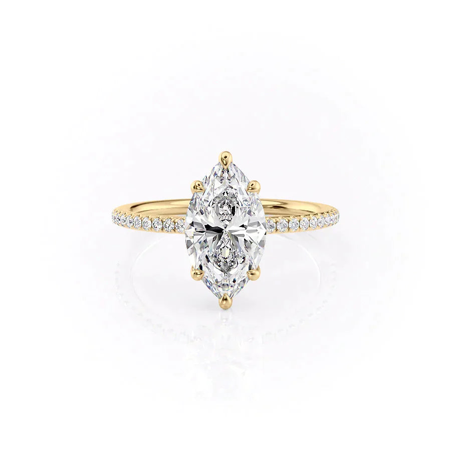 The Pave Ashley Set With A 1 Carat Marquise Lab Diamond