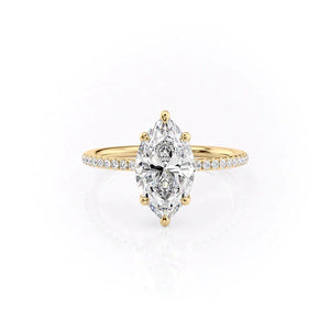 The Pave Ashley Set With A 2 Carat Marquise Lab Diamond