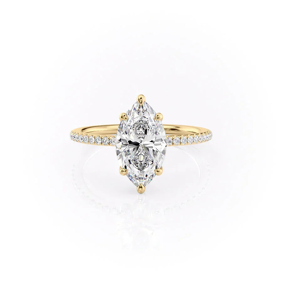 The Pave Ashley Set With A 1 Carat Marquise Moissanite