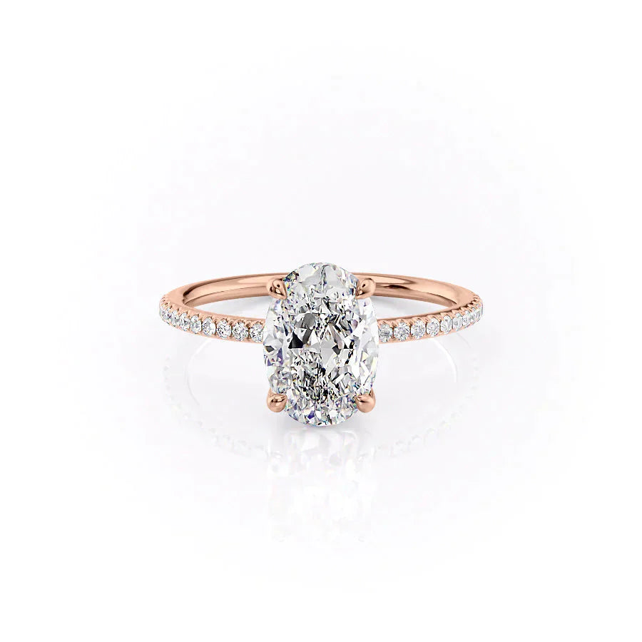 The Pave Ashley Set With A 3 Carat Oval Lab Diamond