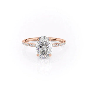 The Pave Ashley Set With A 5 Carat Oval Moissanite