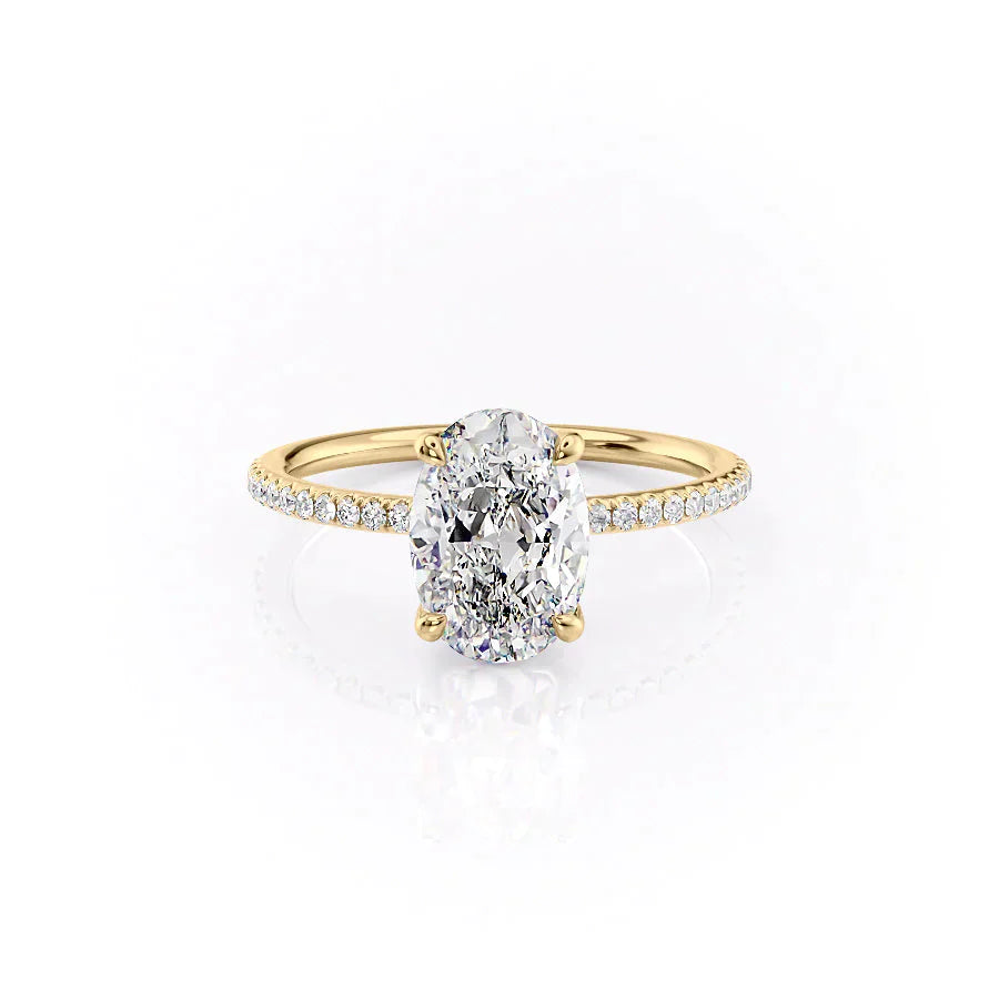 The Pave Ashley Set With A 3 Carat Oval Lab Diamond