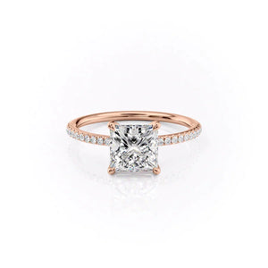 The Pave Ashley Set With A 4 Carat Princess Moissanite
