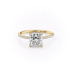 The Pave Ashley Set With A 4 Carat Princess Moissanite