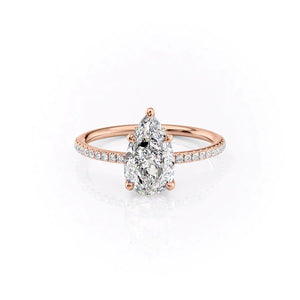 The Pave Ashley Set With A 2 Carat Pear Lab Diamond