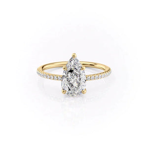 The Pave Ashley Set With A 4 Carat Pear Moissanite