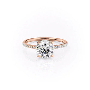 The Pave Ashley Set With A 2.5 Carat Round Lab Diamond