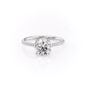 The Pave Ashley Set With A 2.5 Carat Round Lab Diamond
