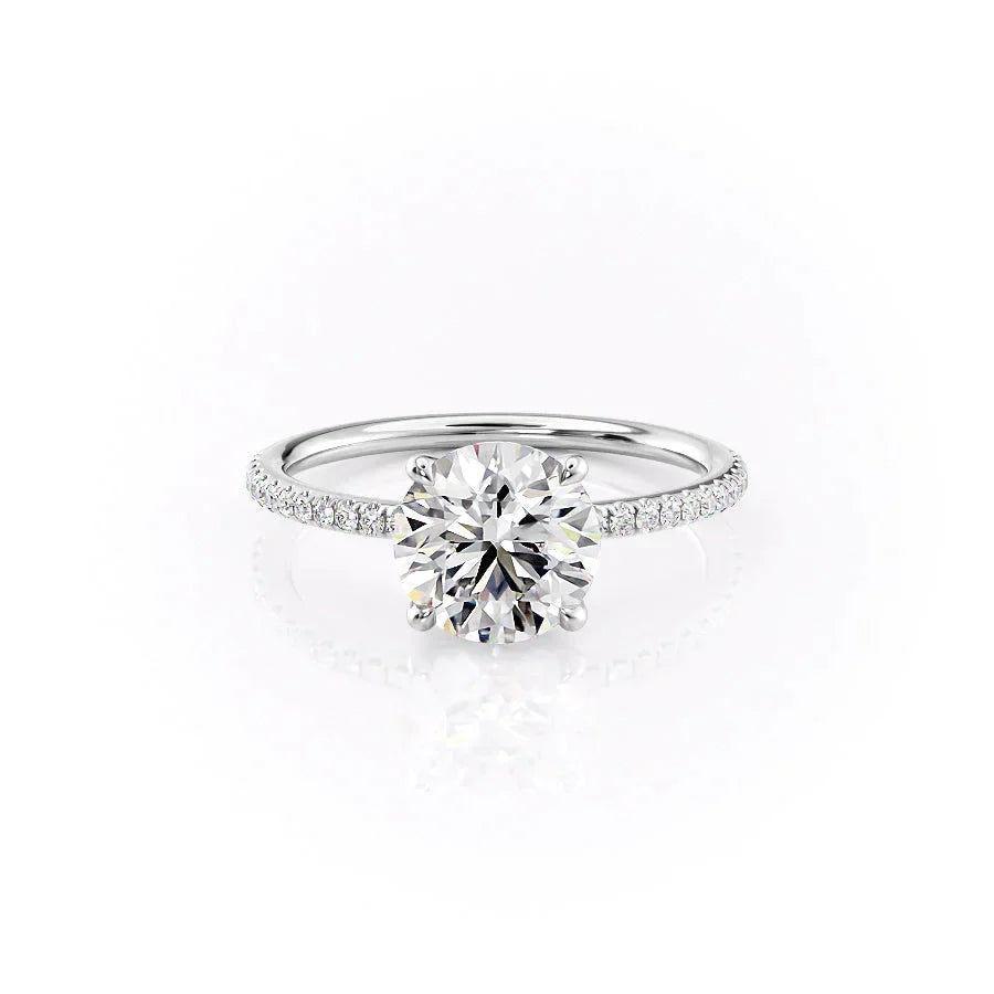 The Pave Ashley Set With A 2.5 Carat Round Lab Diamond