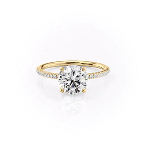 The Pave Ashley Set With A 3 Carat Round Lab Diamond
