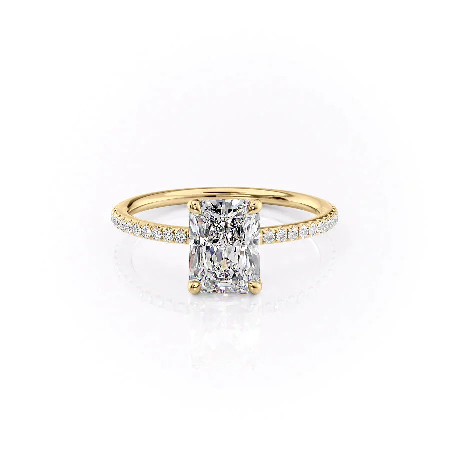 The Pave Ashley Set With A 3 Carat Radiant Lab Diamond