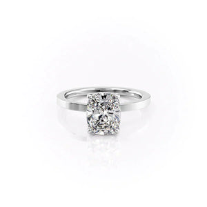 The Eleanor Set With A 1 Carat Elongated Cushion Lab Diamond