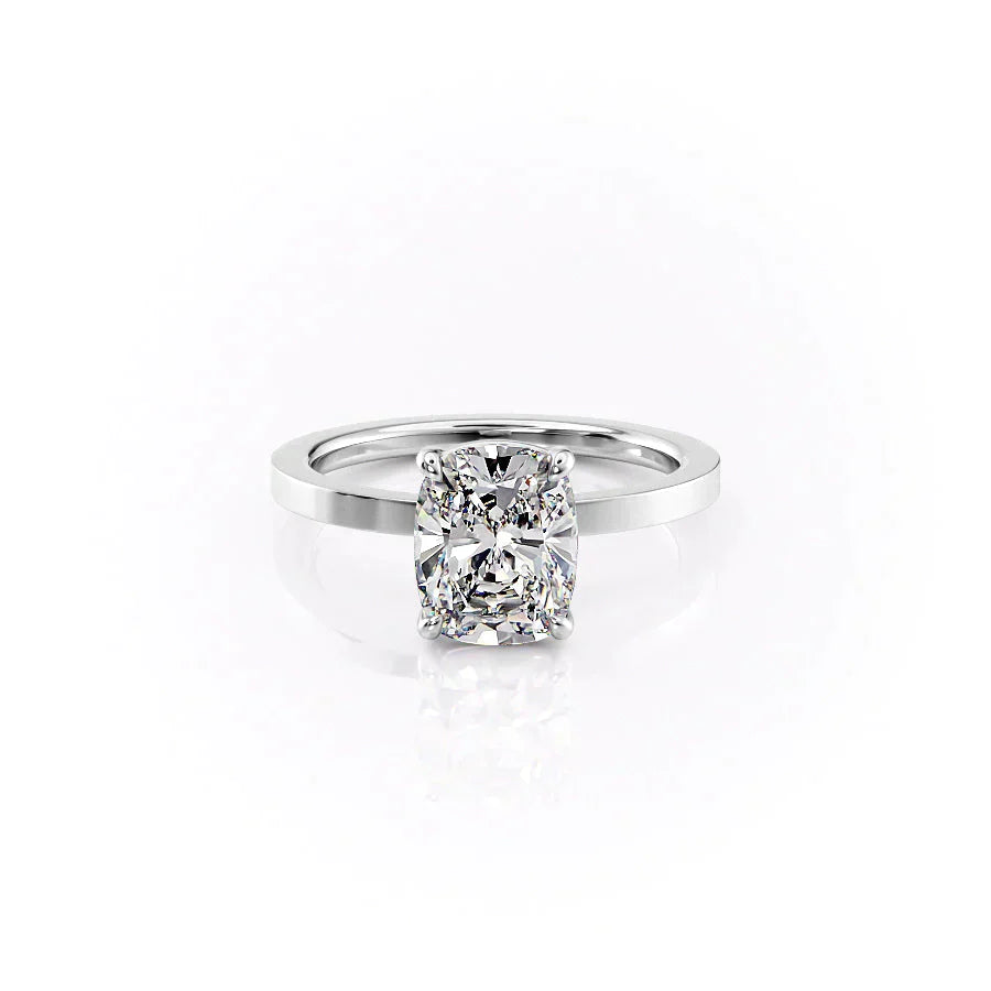 The Eleanor Set With A 1 Carat Elongated Cushion Lab Diamond