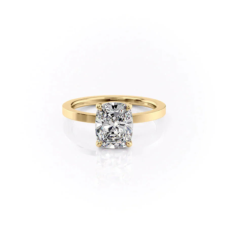 The Eleanor Set With A 1.5 Carat Elongated Cushion Lab Diamond