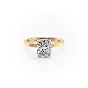 The Eleanor Set With A 1.5 Carat Elongated Cushion Lab Diamond