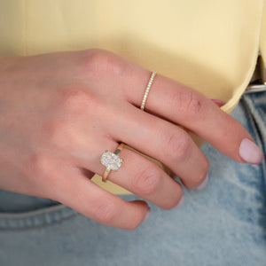 The Eleanor Set With A 2 Carat Elongated Cushion Moissanite