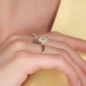The Eleanor Set With A 2 Carat Elongated Cushion Moissanite
