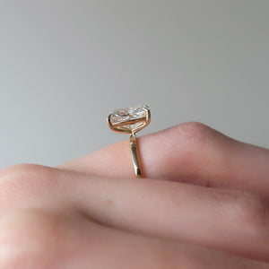 The Eleanor Set With A 2 Carat Elongated Cushion Moissanite