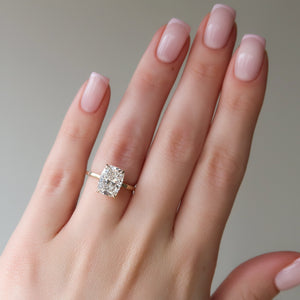 The Eleanor Set With A 2 Carat Elongated Cushion Moissanite