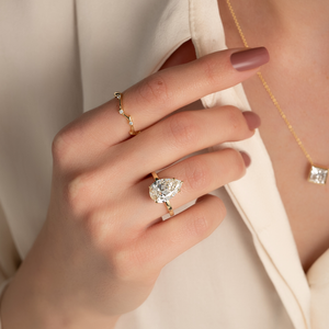 The Eleanor Set With A 1 Carat Pear Moissanite