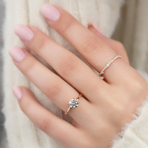 The Eleanor Set With A 1 Carat Round Moissanite