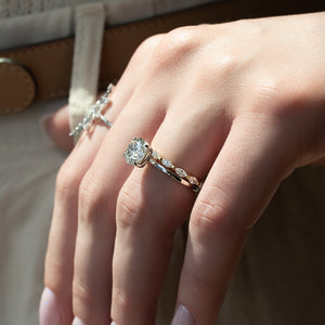 The Eleanor Set With A 3 Carat Round Moissanite