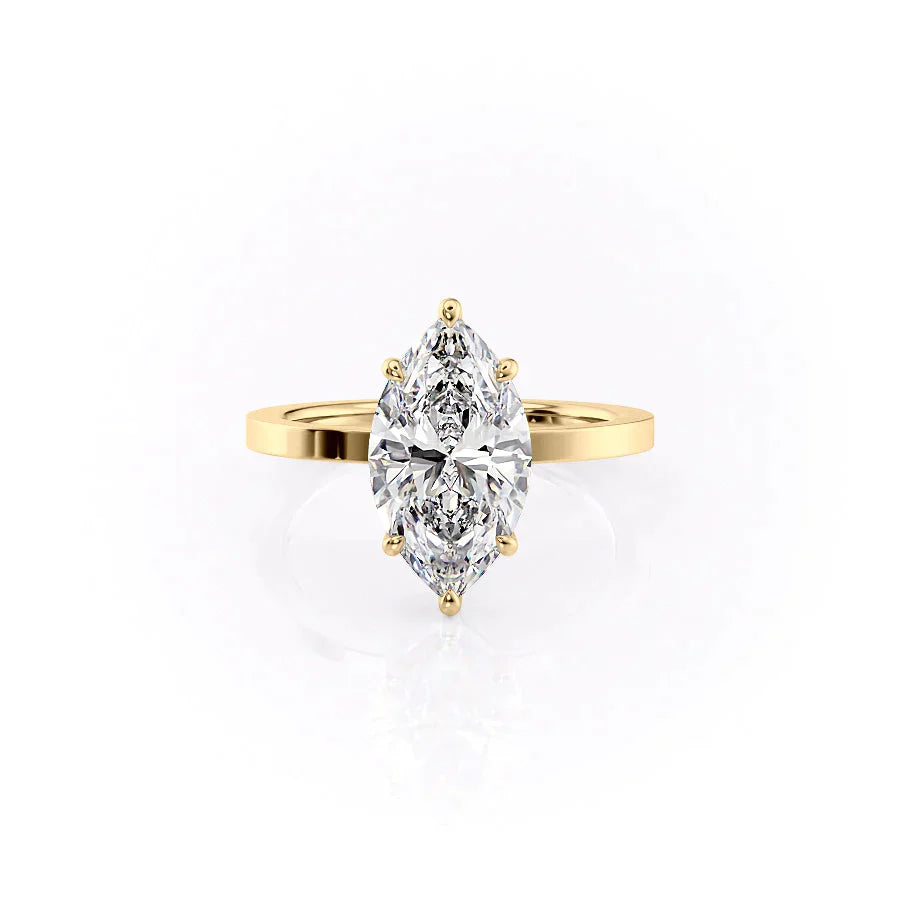 The Eleanor Set With A 1.5 Carat Marquise Lab Diamond