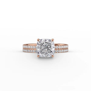The Pave Eleanor Set With A Cushion Lab Diamond