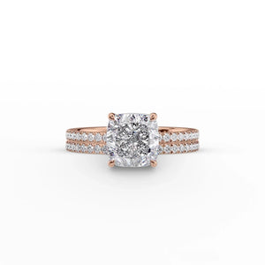 The Pave Eleanor Set With A 2.5 Carat Cushion Lab Diamond