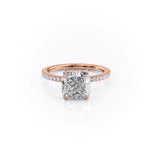 The Pave Eleanor Set With A 5 Carat Cushion Moissanite