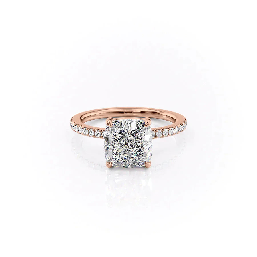 The Pave Eleanor Set With A 1 Carat Cushion Lab Diamond