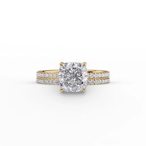 The Pave Eleanor Set With A 2 Carat Cushion Lab Diamond