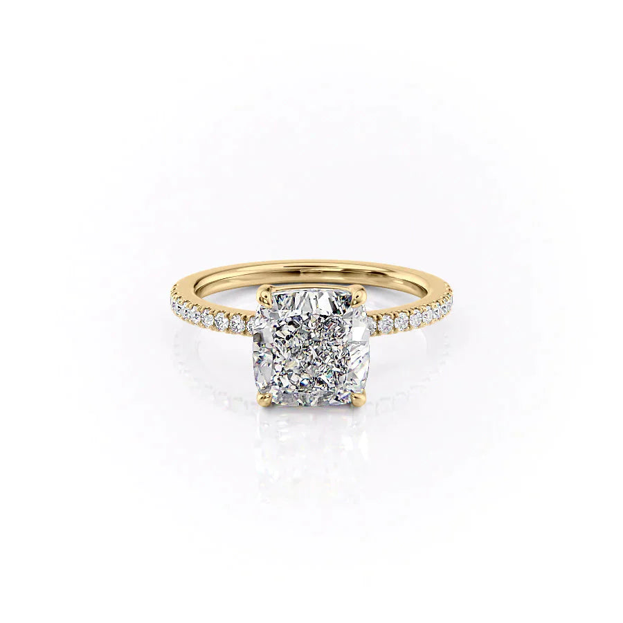 The Pave Eleanor Set With A 1 Carat Cushion Lab Diamond