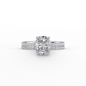 The Pave Eleanor Set With A Elongated Cushion Moissanite