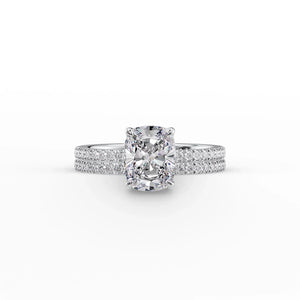 The Pave Eleanor Set With A 2 Carat Elongated Cushion Lab Diamond