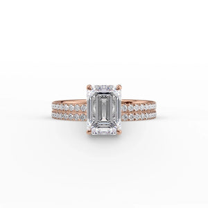 The Pave Eleanor Set With A 1.5 Carat Emerald Lab Diamond