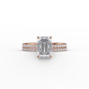 The Pave Eleanor Set With A 3 Carat Emerald Lab Diamond