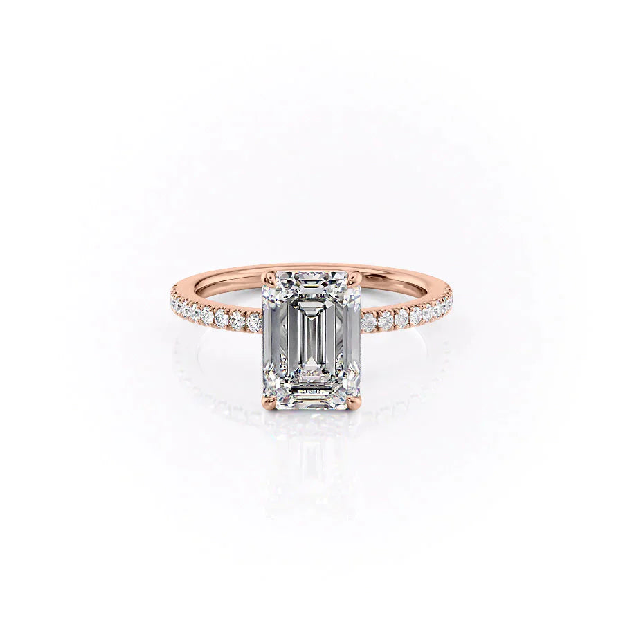 The Pave Eleanor Set With A 3 Carat Emerald Lab Diamond