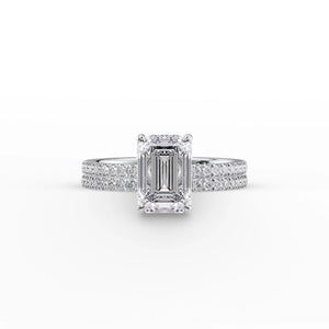 The Pave Eleanor Set With A 1.5 Carat Emerald Lab Diamond