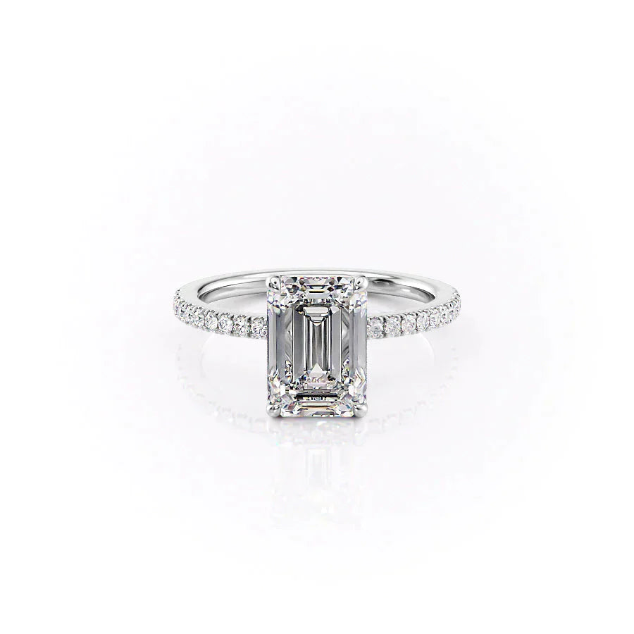 The Pave Eleanor Set With A 3 Carat Emerald Lab Diamond