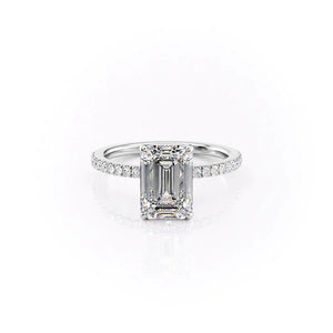 The Pave Eleanor Set With A 2.5 Carat Emerald Lab Diamond