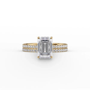The Pave Eleanor Set With A 1 Carat Emerald Lab Diamond