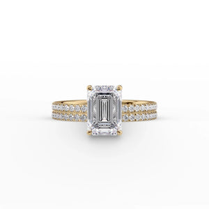 The Pave Eleanor Set With A 1 Carat Emerald Lab Diamond