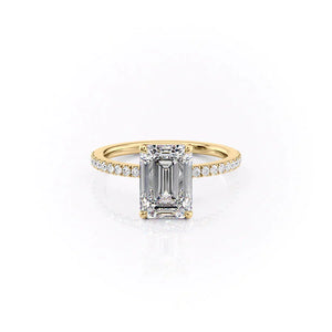 The Pave Eleanor Set With A 3 Carat Emerald Lab Diamond