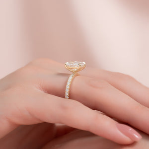 The Pave Eleanor Set With A Elongated Cushion Moissanite