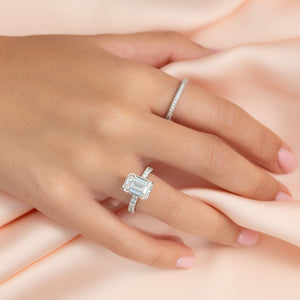 The Pave Eleanor Set With A 1.5 Carat Emerald Lab Diamond